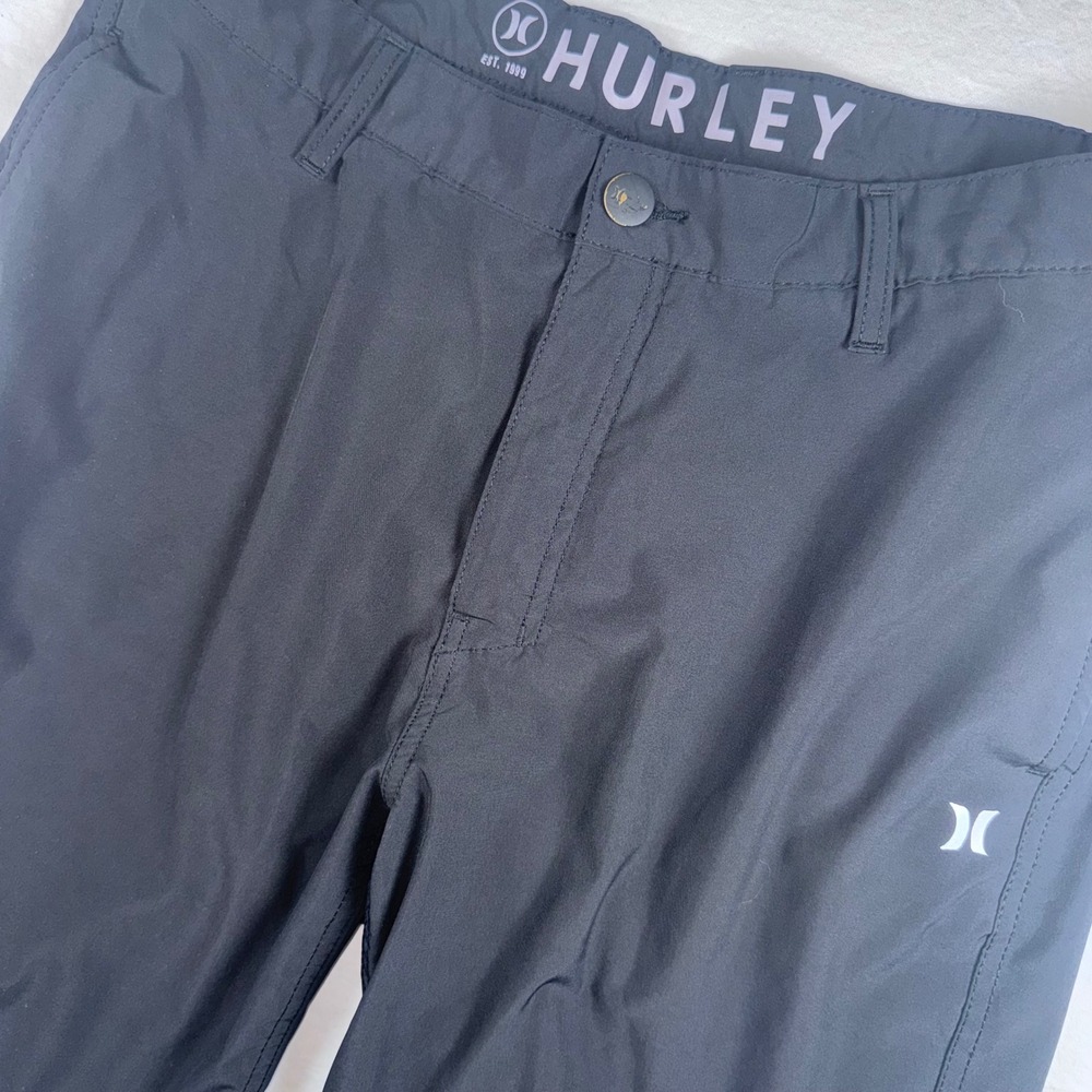 Hurley Hybrid Shorts Mens 34 Black Quick Dry Stretch Boardshorts Walkshorts